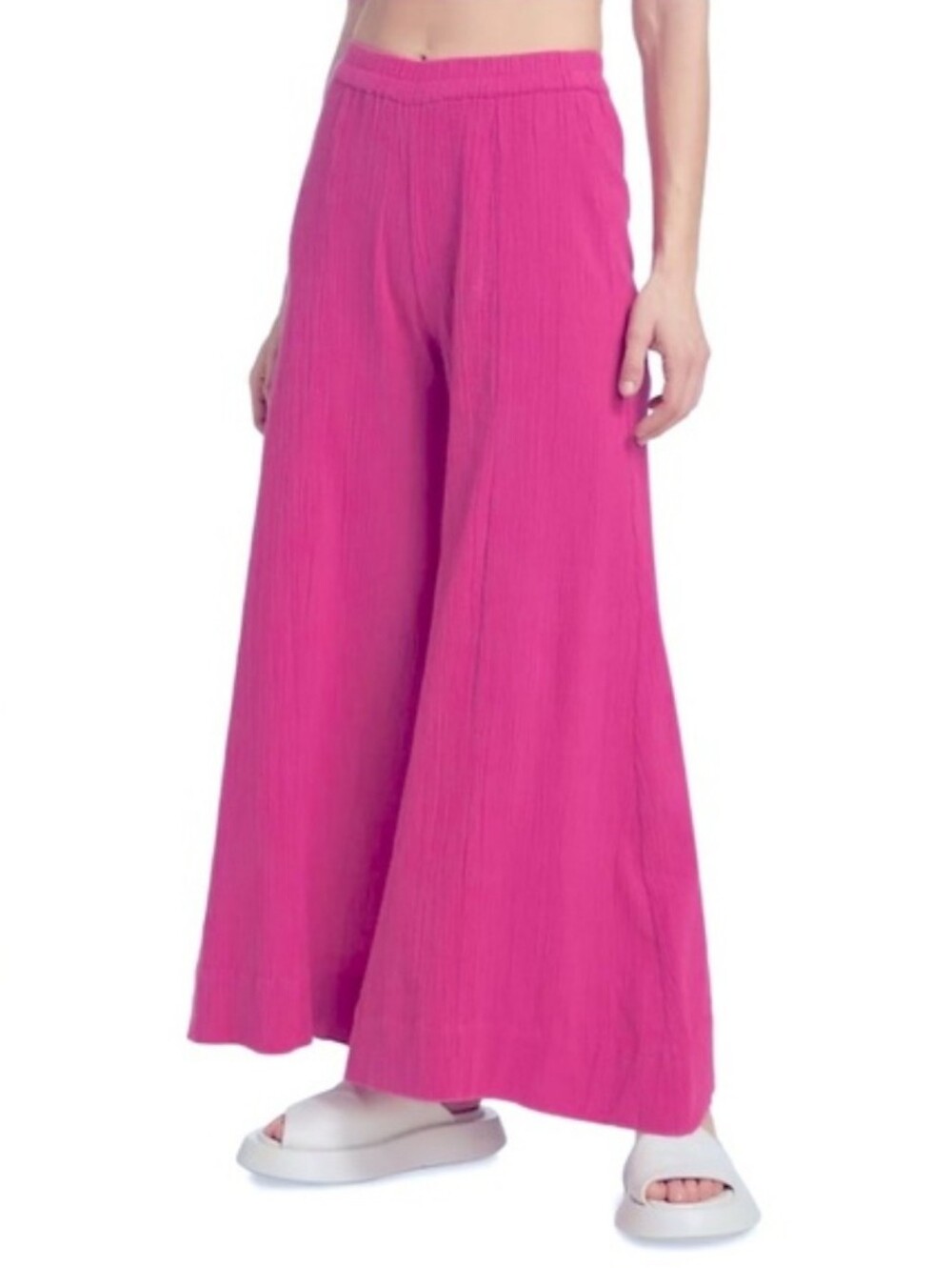 Midnight Sky Barbie Pink Wide Leg Cotton Palazzo Pants Size Small